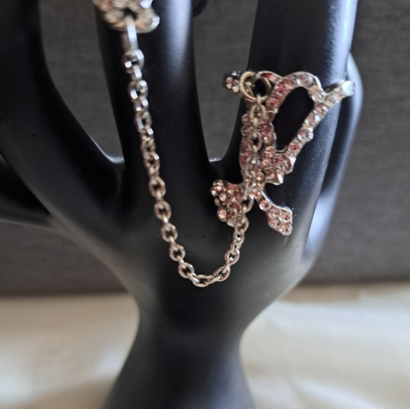 Silverlke Chain Double Ring. - Picture 3 of 3